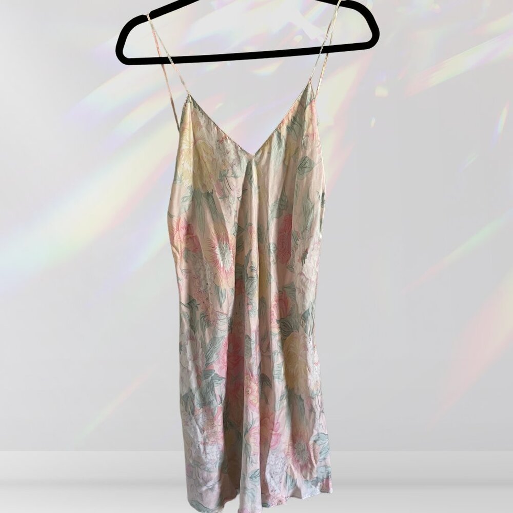 Victoria's Secret Retro 100% Silk Floral Nightgown